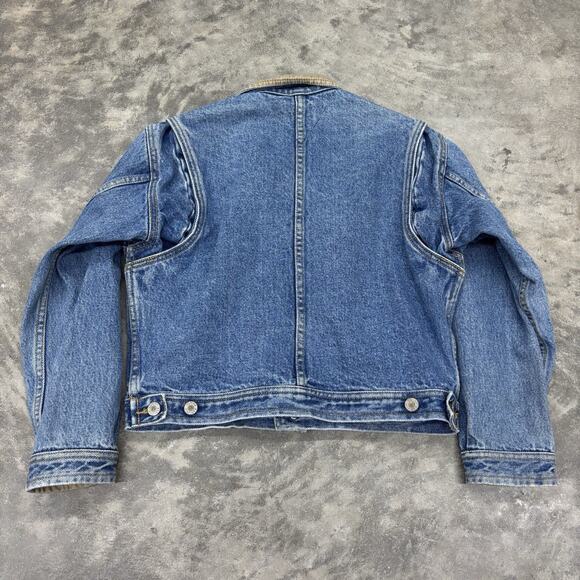 Vtg 90s Tommy Hilfiger Jean Jacket Crop Crest Logo Blue Denim Womens S Classic - Picture 3 of 11